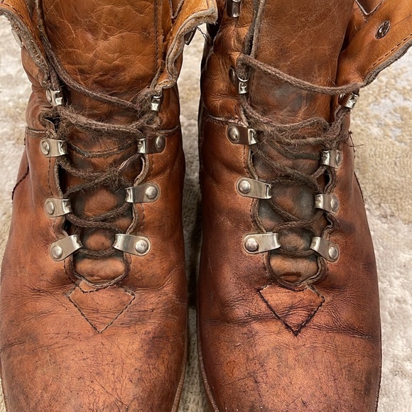 ST MARITZ RALLY Vtg Brown Tan Made In Italy Hiking Mountaineer Boots Mens 11 - Picture 3 of 10